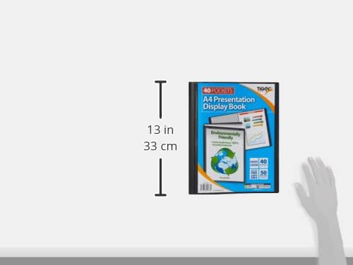 Tiger 40 Pocket A4 Presentation Display Book - Black-CentralDepot247