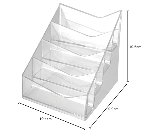The Helpdesk Business Card Holder - 4 Compartments, Transparent-CentralDepot247