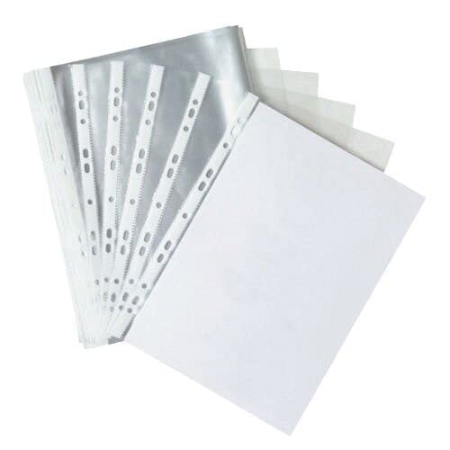 Q-Connect Deluxe A4 Punched Pocket with Blue Strip - Pack of 25-CentralDepot247
