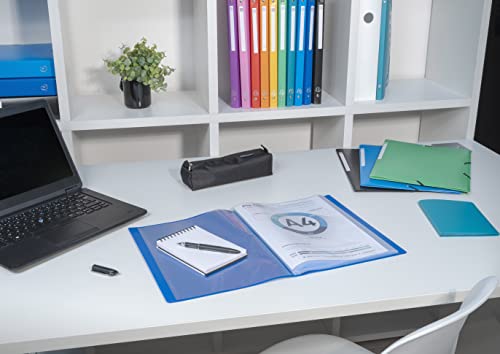 Semi-Rigid PP Display Book for A4 Documents - Red, 40 Pockets-CentralDepot247