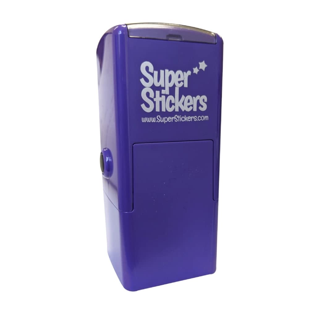 Teacher Stamp - Well Done Pencil Design, Violet Ink, 23x23 mm