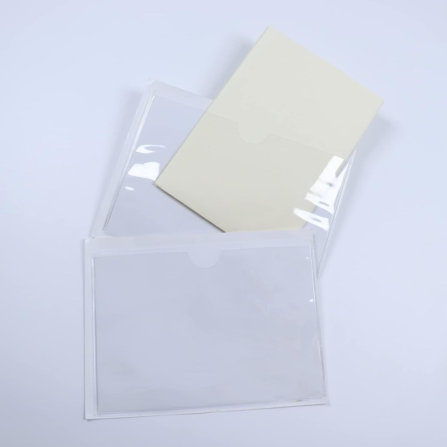 Self Adhesive Clear Business Card Pocket Holders - 10 Pieces
