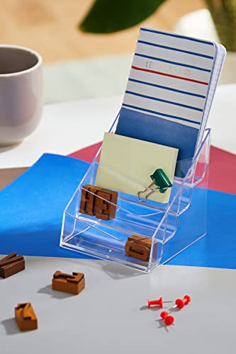The Helpdesk Business Card Holder - 4 Compartments, Transparent-CentralDepot247