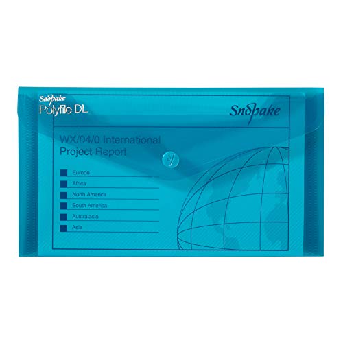 Snopake DL Polyfile Popper Wallet with Press Stud Closure – Pack of 5