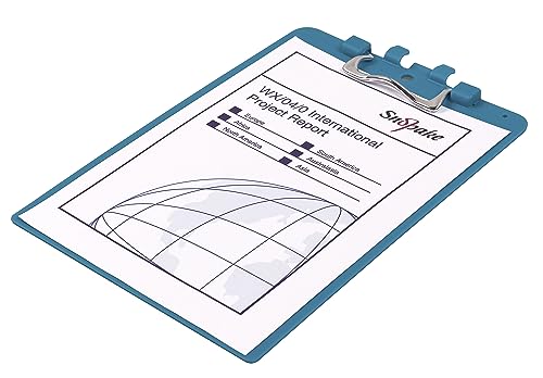 Snopake A4 Turquoise Clipboard with Pen Holder & Heavy Duty Clip