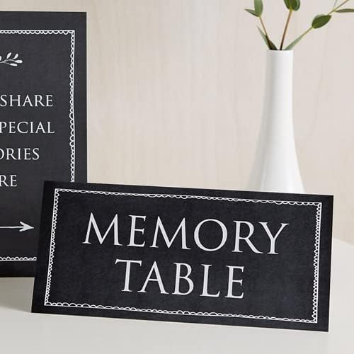 Set of 2 Card Signs 'Memory Table' & 'Share Your Memories' - Black