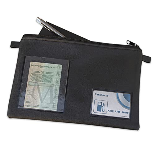 Vehicle Document Case - Faux Leather, 30 x 20 cm, Black-CentralDepot247