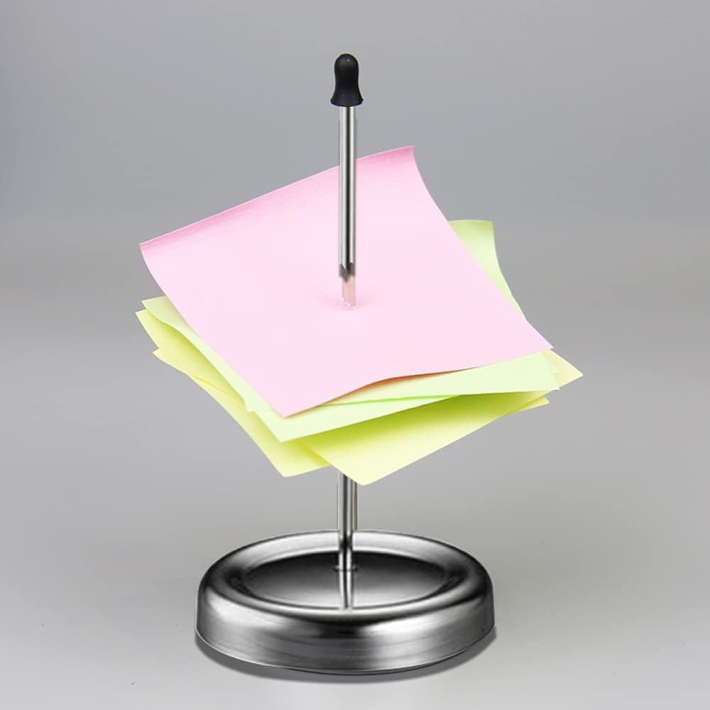 Stainless Steel Straight Rod Memo Holder for Receipts and Notes-CentralDepot247