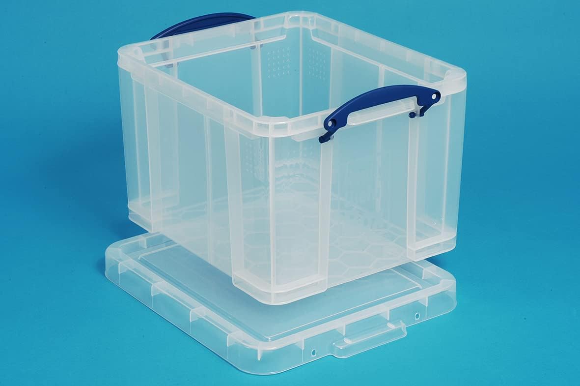 Really Useful Box 35 Litre Clear Plastic Storage with 10 A4 Suspension Files