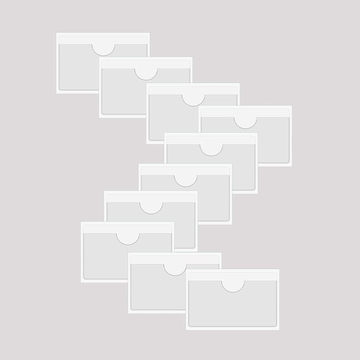 Self Adhesive Clear Business Card Pocket Holders - 10 Pieces