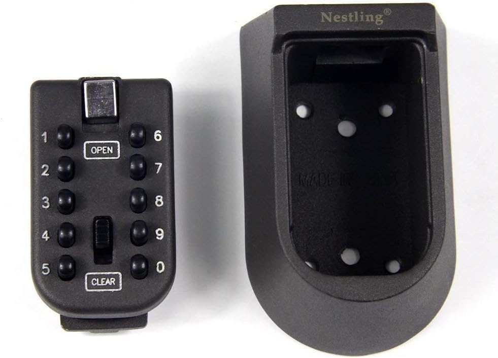 Outdoor Wall Mounted Key Lock Box - Set Your Own Combination - Black
