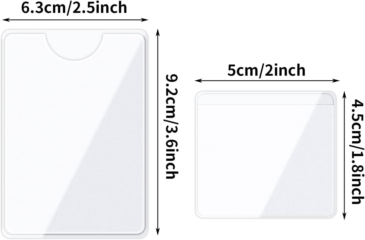 100 Pcs Self-Adhesive Index Card Holders - Clear PVC Business Card Pockets