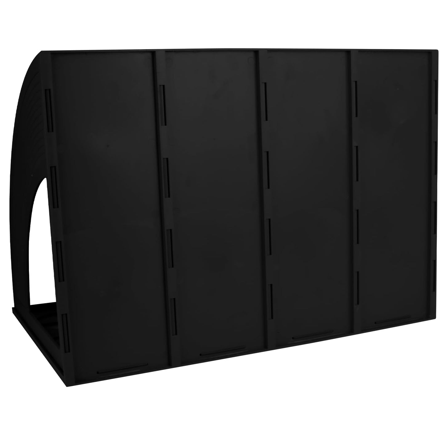 Sturdy 4-Section Desktop File Organizer - Black Plastic Holder-CentralDepot247