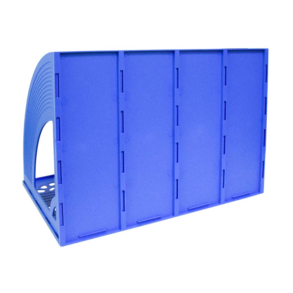 Sturdy 4-Section Desktop File Organizer - Black Plastic Holder-CentralDepot247
