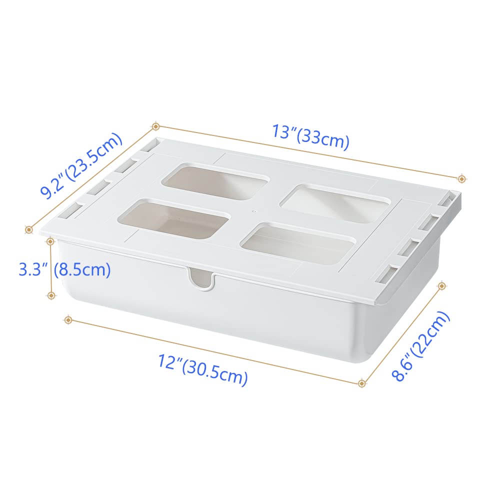 Under Desk Drawer Storage Organizer - Large Size White 2 Pack-CentralDepot247