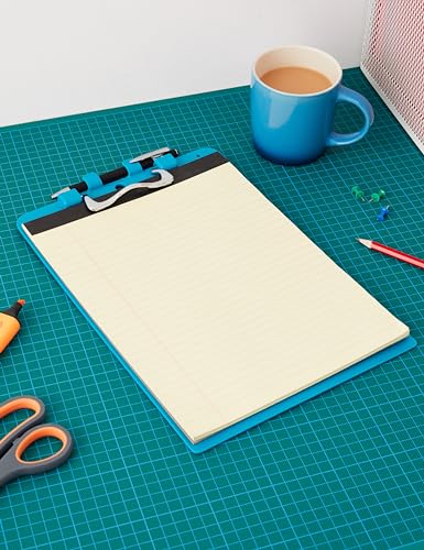 Snopake A4 Turquoise Clipboard with Pen Holder & Heavy Duty Clip