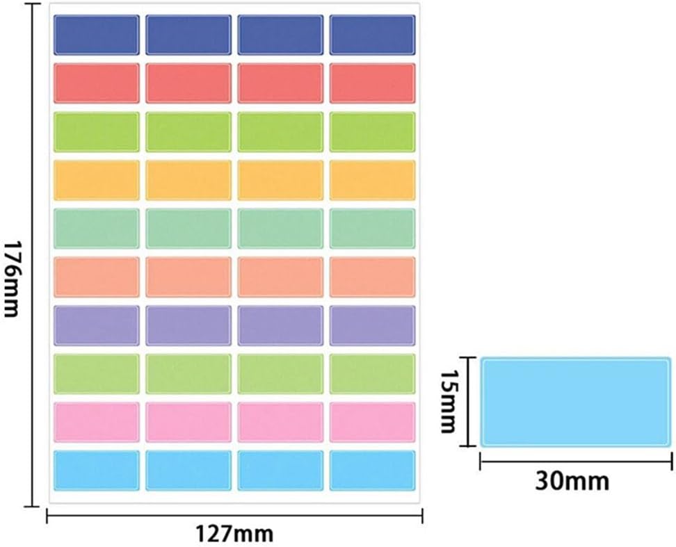 10 Sheets/400 PCS Rectangle Stickers - Waterproof Self Adhesive Labels
