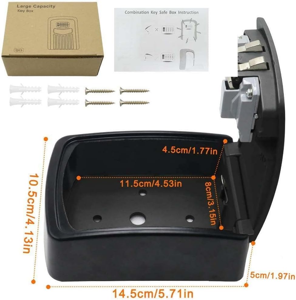 Extra Large Wall Mounted Key Safe Box - Heavy Duty Waterproof Storage