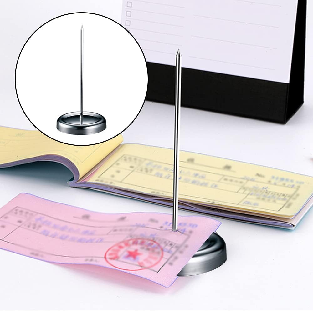 Stainless Steel Straight Rod Memo Holder for Receipts and Notes-CentralDepot247