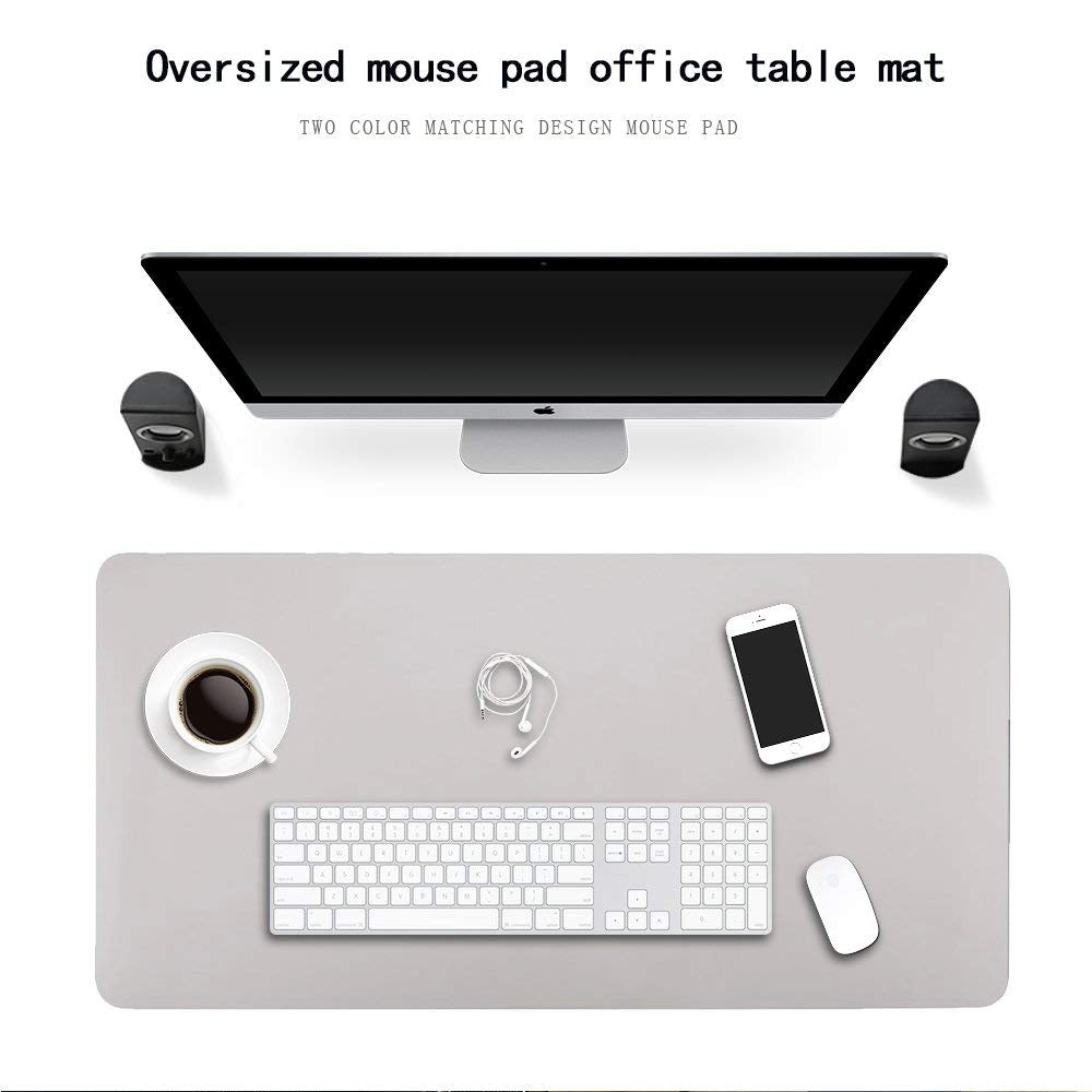PU Leather Desk Pad - Dual Use Waterproof Extended Mouse Pad (Pink)-CentralDepot247