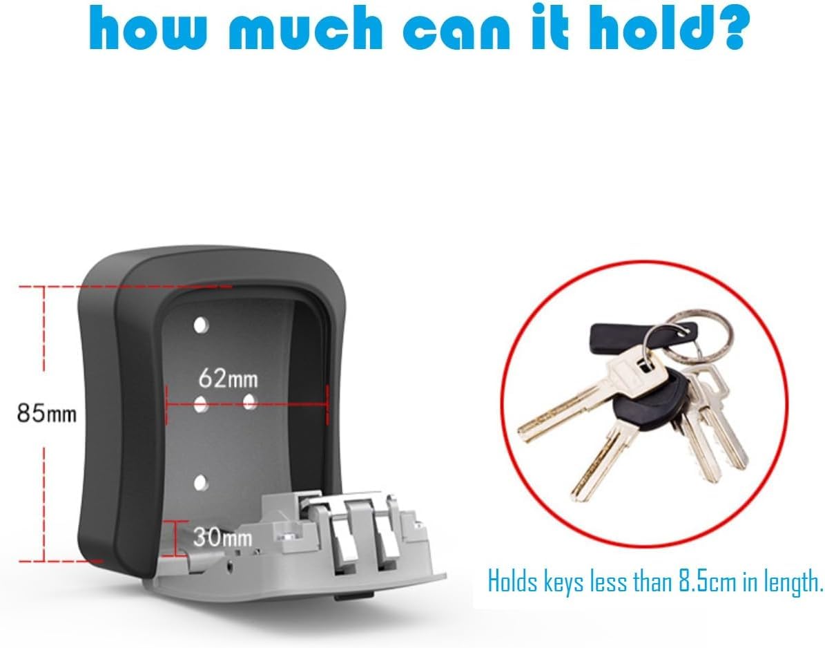 LauCentral 4-Digit Combination Key Safe - Wall Mounted, Weatherproof