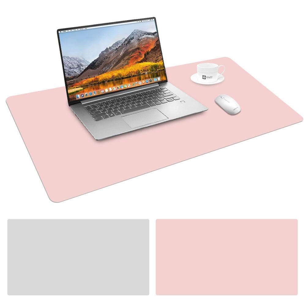 PU Leather Desk Pad - Dual Use Waterproof Extended Mouse Pad (Pink)-CentralDepot247