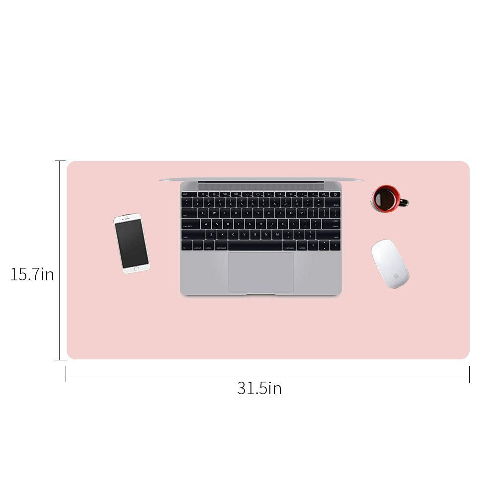 PU Leather Desk Pad - Dual Use Waterproof Extended Mouse Pad (Pink)-CentralDepot247