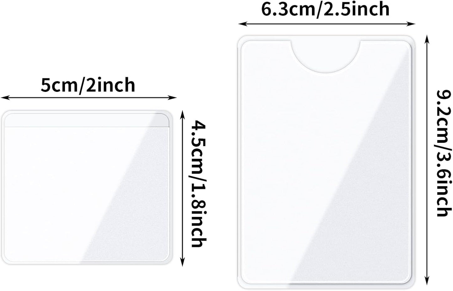 100 Pack Self-Adhesive Plastic Card Sleeves - 2 Sizes for Organizing