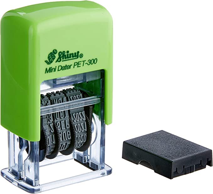 Self Inking Date Stamp - 3.8mm Character Height, Green Ink