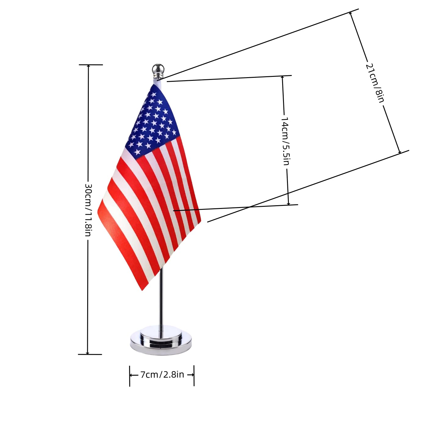 USA Desktop Flag with Stainless Steel Stand - American Table Flag-CentralDepot247
