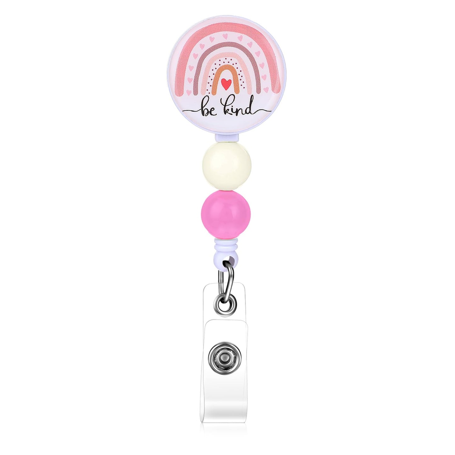 TIESOME Retractable Badge Reel with Alligator Clip, Cute Rainbow Design