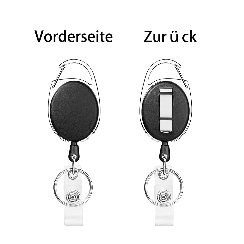 Retractable Badge Holder - 2 Pcs ID Card Badge Reel with Clip