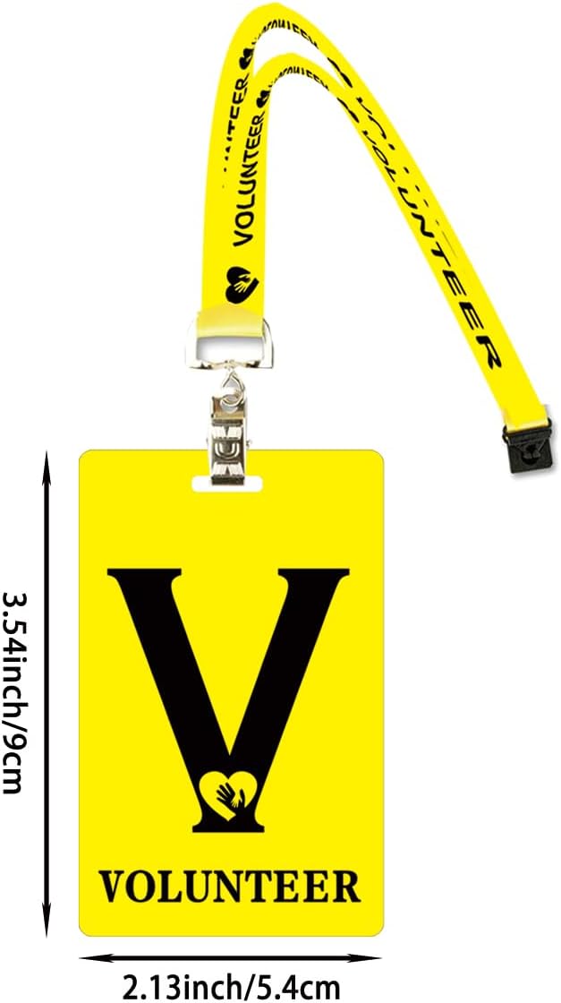 Volunteer Lanyard Card PVC ID Pass Badge Set for Events & Fundraising