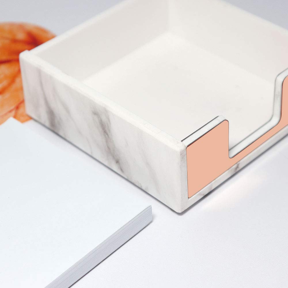 Rose Gold & Marble Memo Pad Holder - Stylish Desk Organizer-CentralDepot247