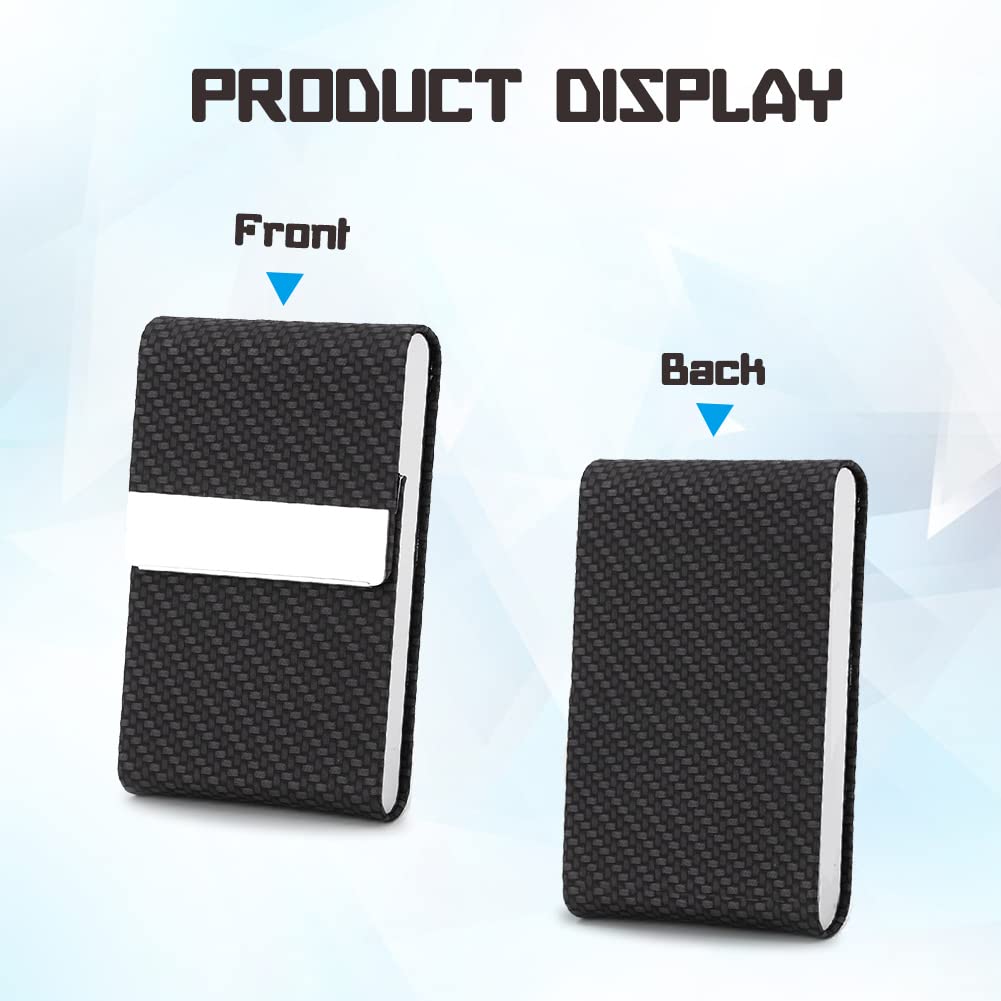 Professional PU Leather & Stainless Steel Business Card Holder - Coffee-CentralDepot247