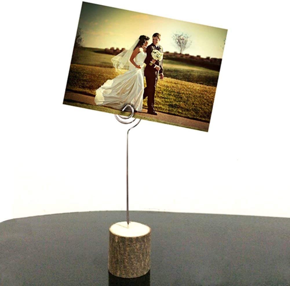 10 PCS Rustic Wooden Memo Clips Holders for Wedding and Party Decor-CentralDepot247