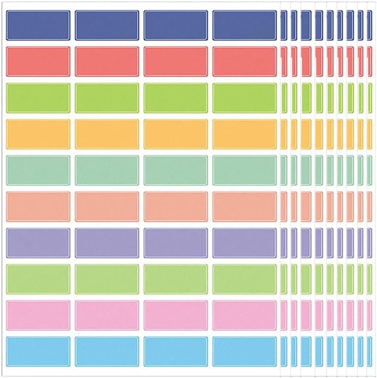 10 Sheets/400 PCS Rectangle Stickers - Waterproof Self Adhesive Labels