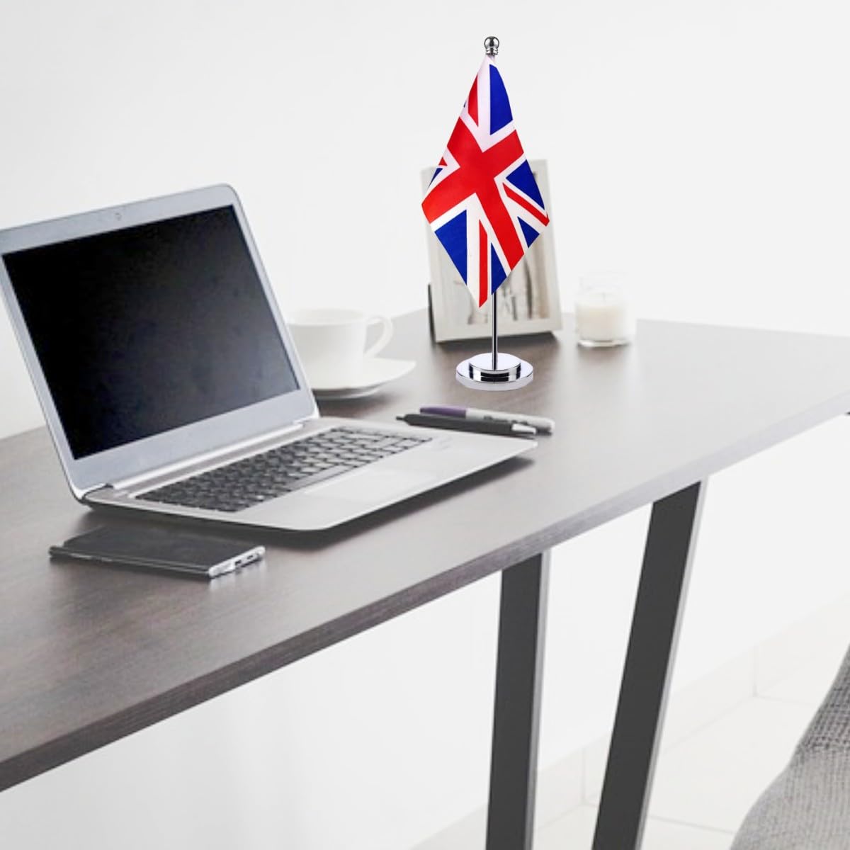 UK Table Flag with Stainless Steel Stand - Union Jack Desktop Flag-CentralDepot247