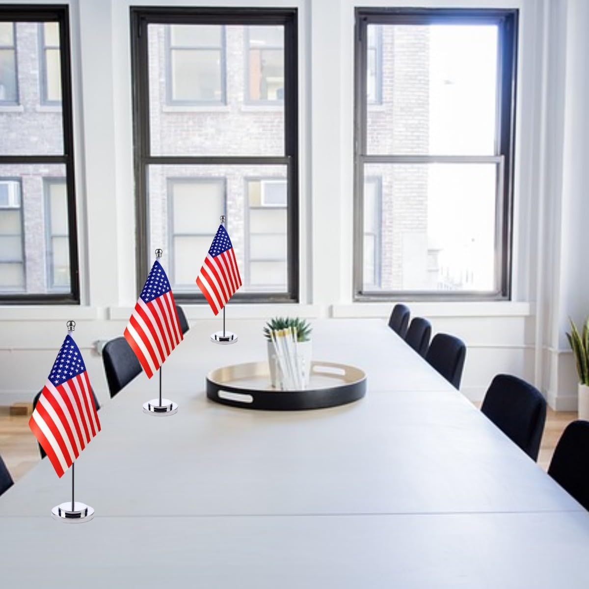 USA Desktop Flag with Stainless Steel Stand - American Table Flag-CentralDepot247