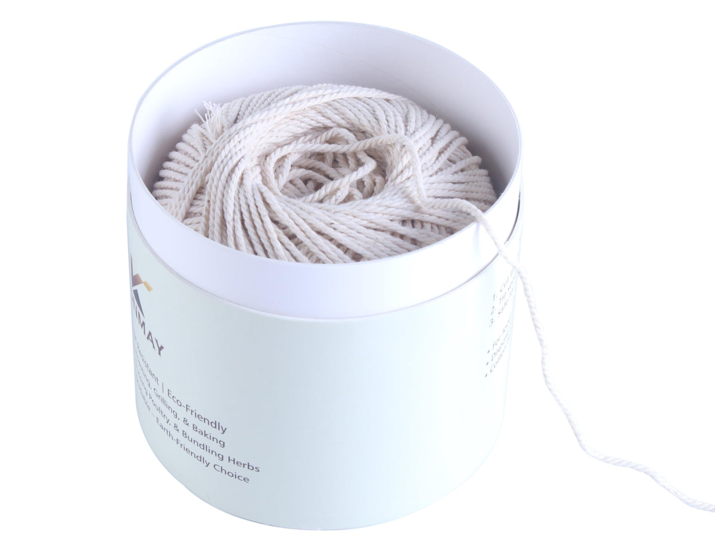 KONMAY 1.5mm 100% Cotton Cooking String – 150m Butcher Twine, Baker Twine for Trussing, Roasting, Grilling, Tying Meat, Herbs & Sausages, Eco-Friendly Biodegradable Paper Box with Feed Hole-CentralDepot247