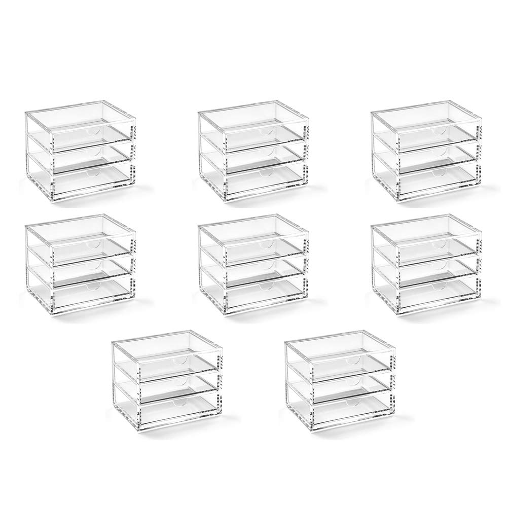 Very Small Clear Acrylic 3 Drawer Chest for Jewelry & Stationery-CentralDepot247
