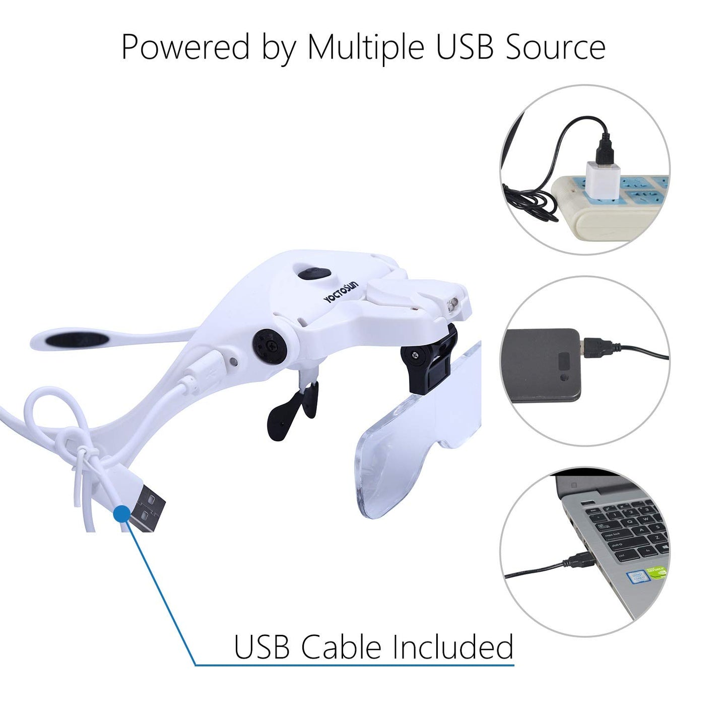 Rechargeable LED Head Magnifier with Interchangeable Loupe Light-CentralDepot247