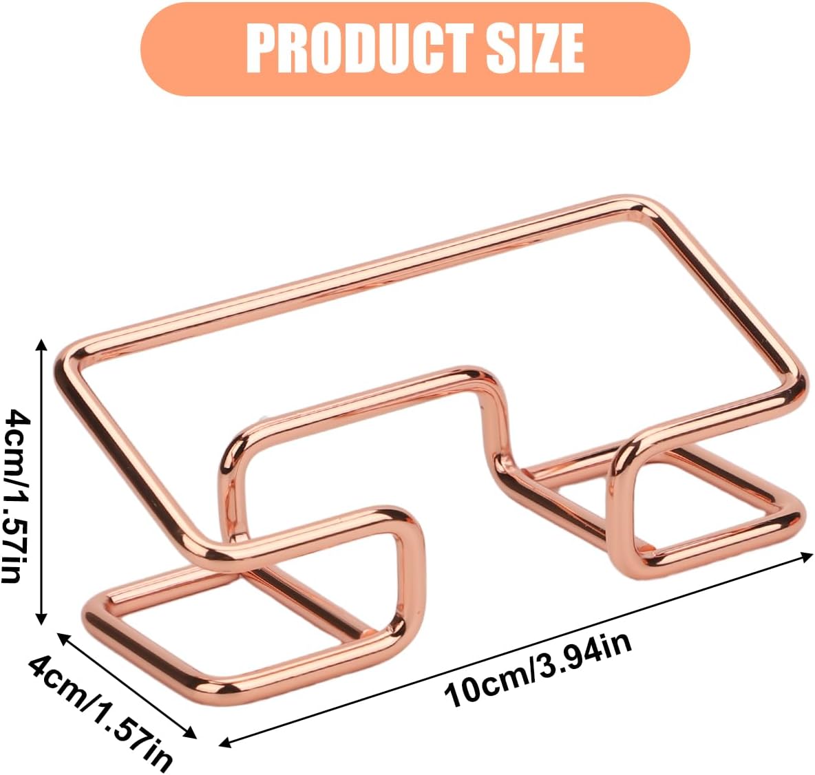 Rose Gold Metal Business Card Holder - 2pcs Desk Organizer-CentralDepot247