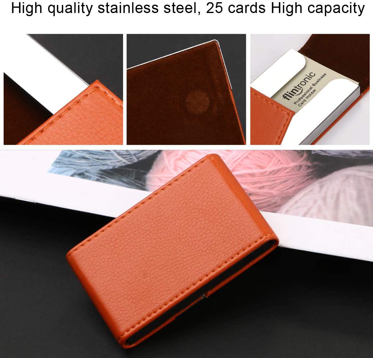 PU Leather Business Card Holder with Magnetic Buckle-CentralDepot247