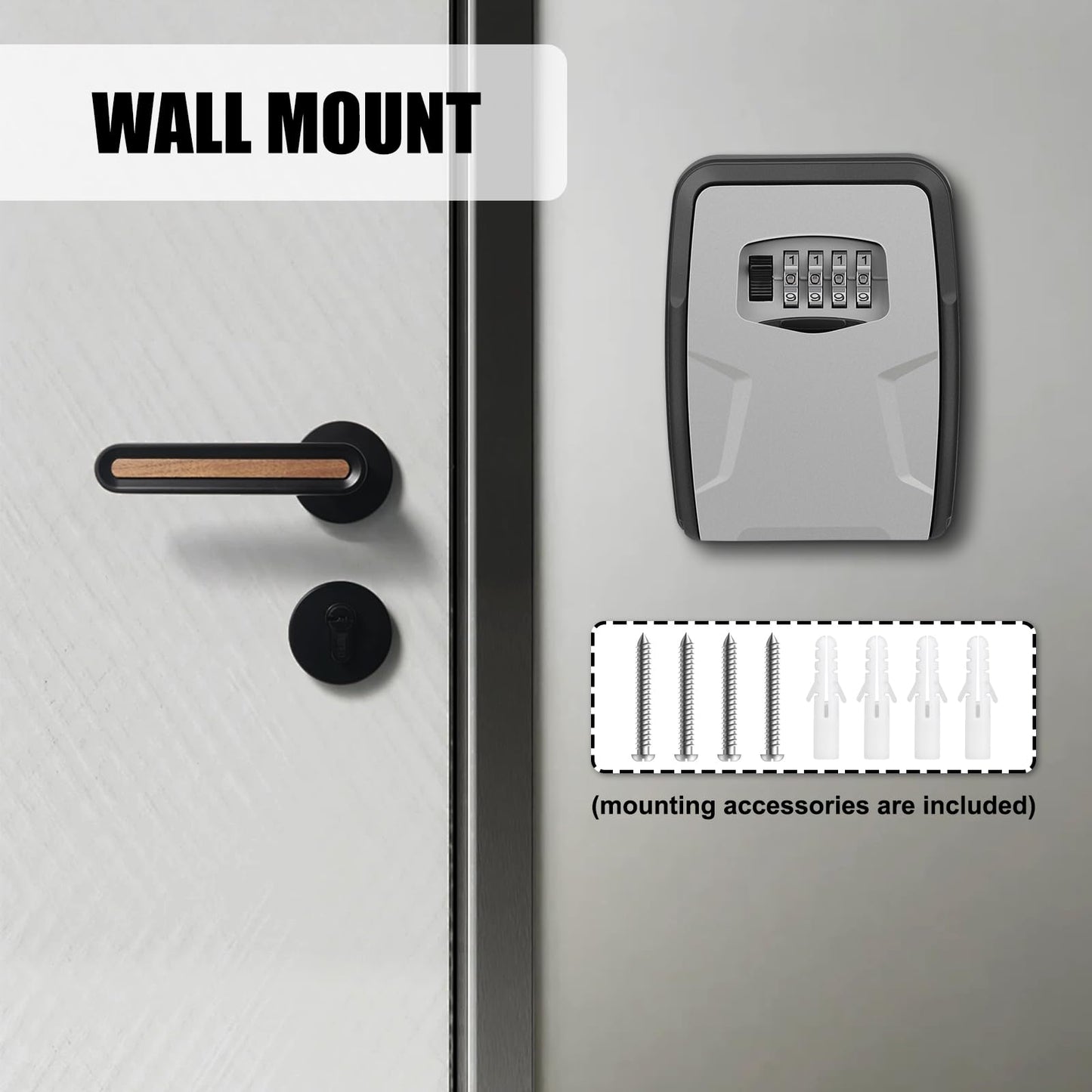 Extra Large Wall Mounted Key Lock Box for 10 Keys and Cards