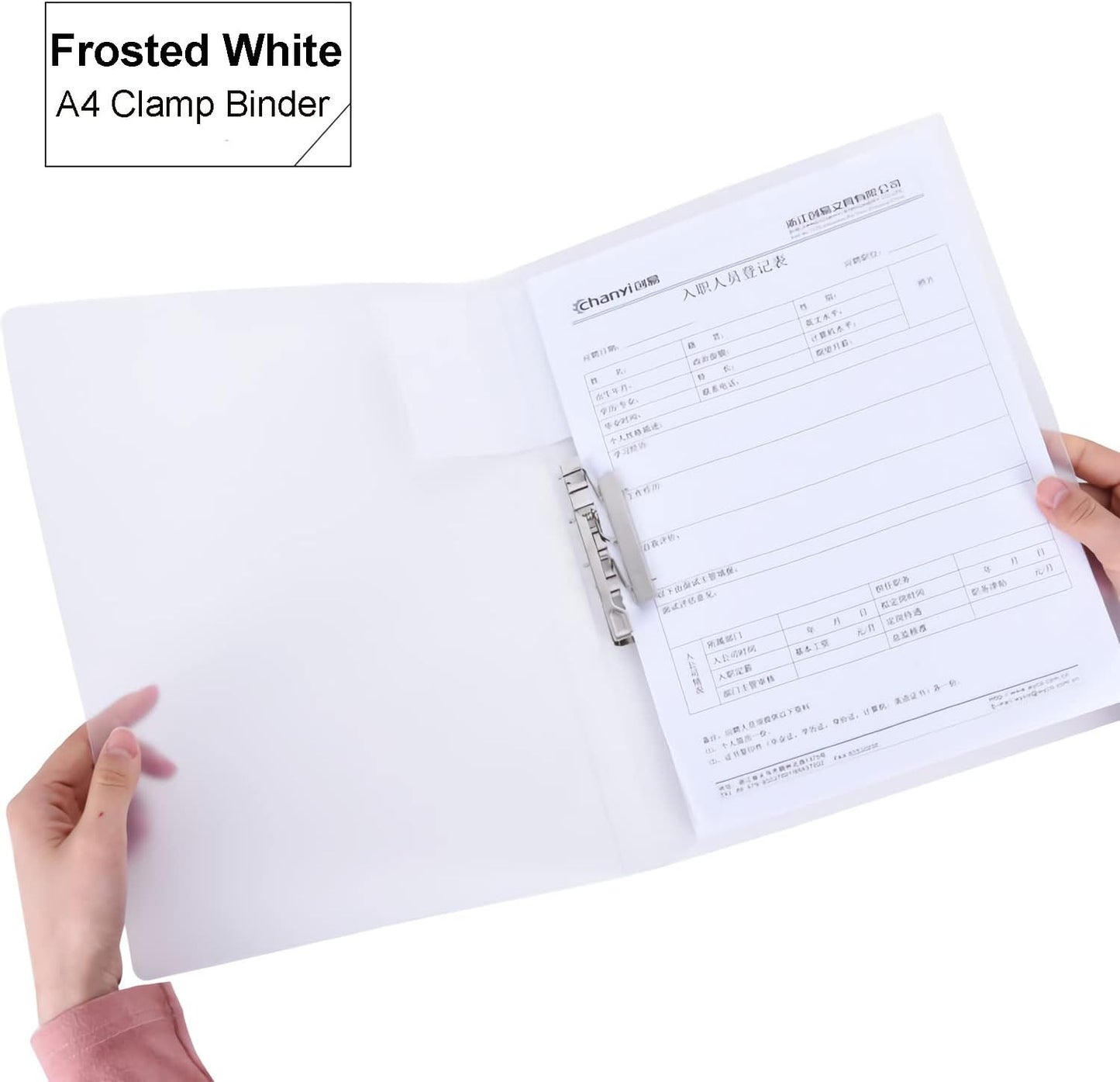 Vovofi Pack of 5 A4 Clamp Binder - Candy Colour File Folder (White)