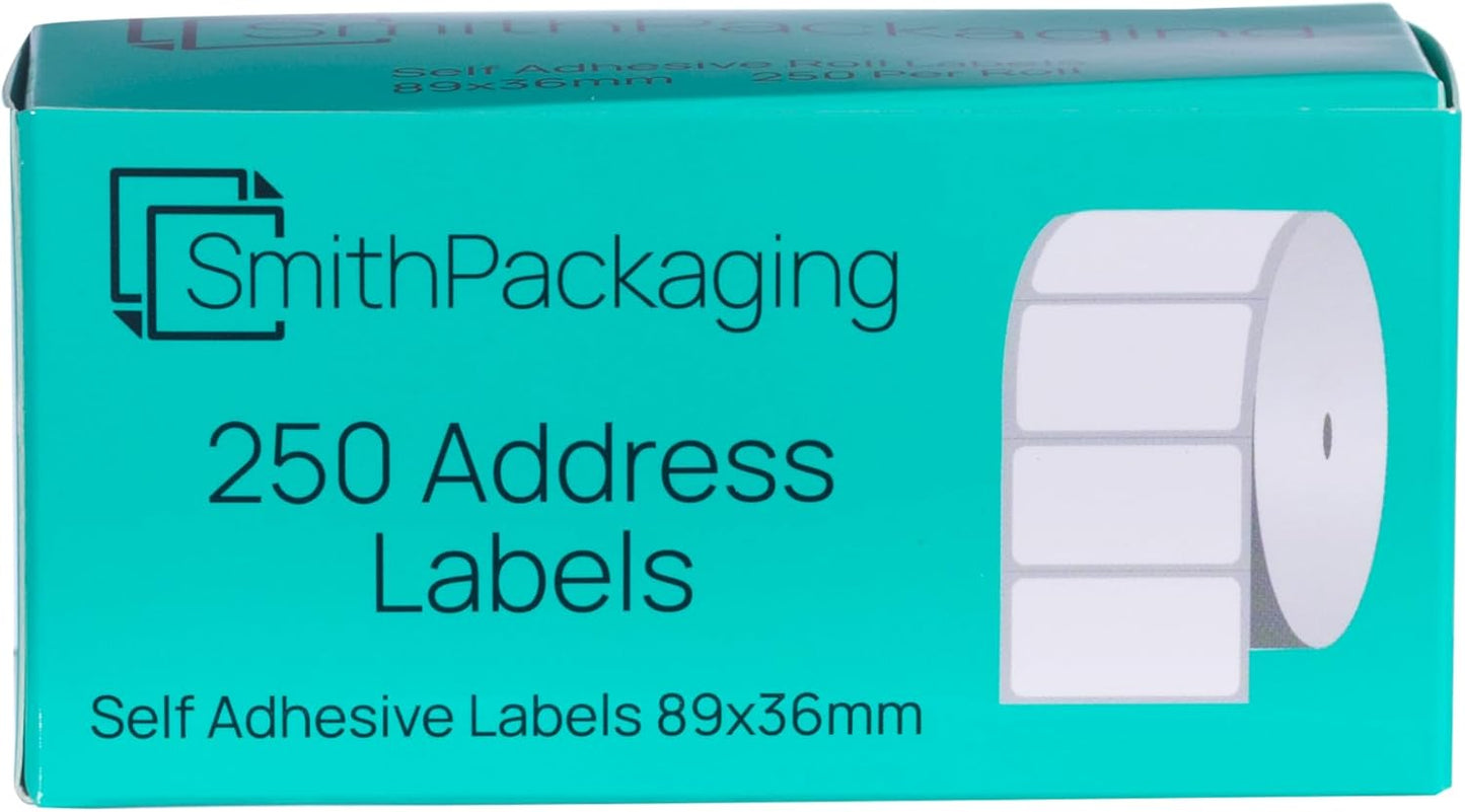 Self Adhesive Address Label Roll 89mm x 36mm - 250 Labels