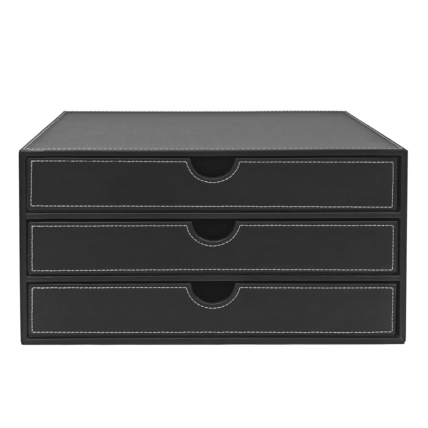 PU Leather Desk Organizer with 3 Drawers for Office & Home-CentralDepot247