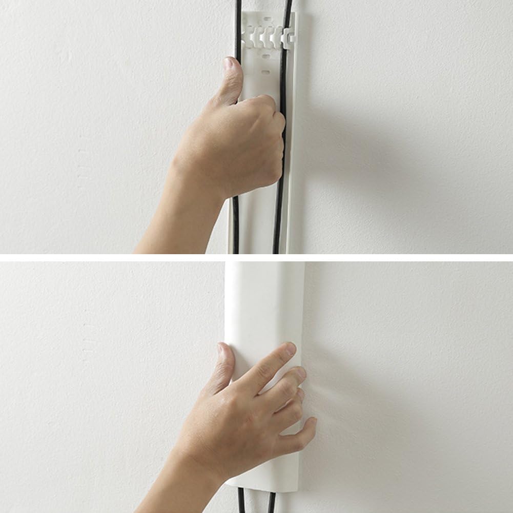 Self-Adhesive Cable Cover Channel - White Cord Concealer-CentralDepot247