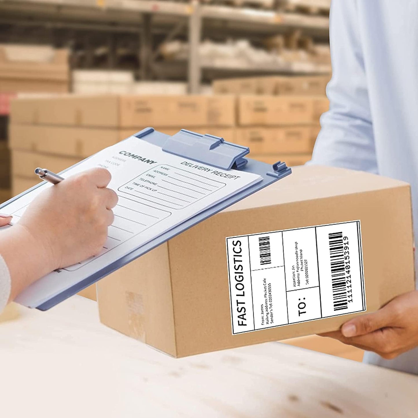 Thermal Fanfold Shipping Labels 4'' x 6'' - 500 Labels, White